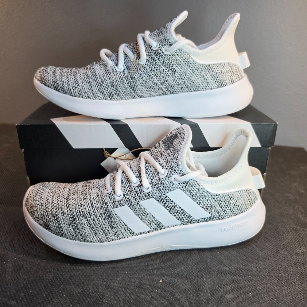 New Women's 6.5 Adidas Cloudfoam Pure SPW IF3393 Grey White Gym Running Crossfit